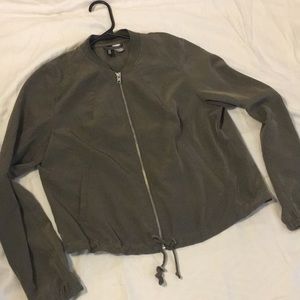 Army green bomber jacket